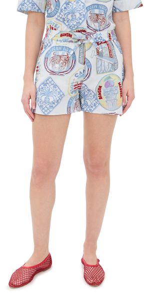 Damson Madder Pull On Holiday Print Shorts Multi 12