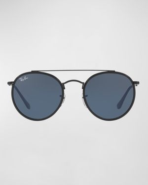 Monochromatic Round Metal Sunglasses, 51MM