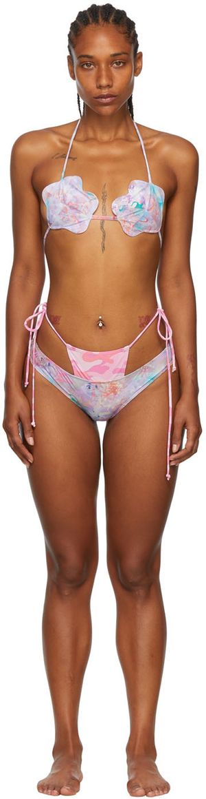 Collina Strada SSENSE Exclusive Purple Recycled Nylon Bikini