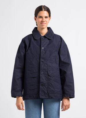 The New Society - Veste col classique en coton bio - Taille L - Bleu