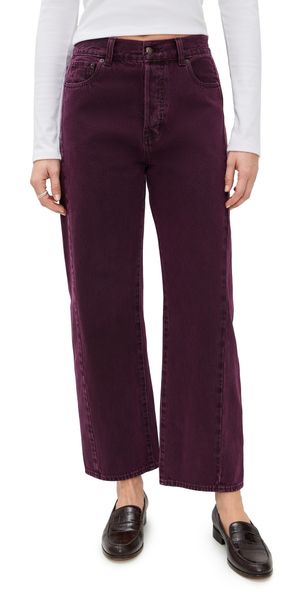Madewell Pieced Barrel Leg Jeans In Dark Burgundy Dark Burgundy 25