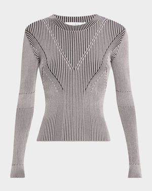 Cleona Long-Sleeve Ribbed Top