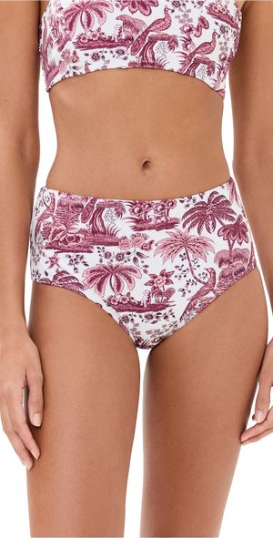 STAUD Devon High Rise Bikini Bottoms Bordeaux Toile L
