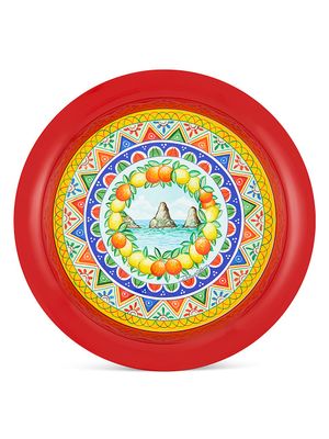 Carretto Round Metal Tray - Red