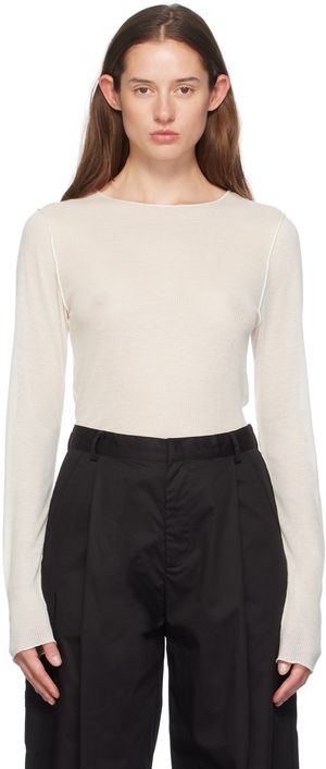 Deiji Studios Off-White Knit Long Sleeve T-Shirt