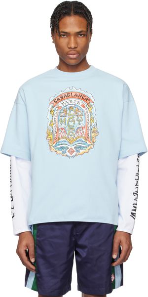 Casablanca Blue 'Casa Way' Skate Double Layer T-shirt