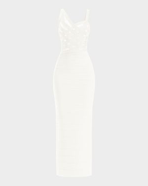 Adeline Crossover Mesh Bandage Gown