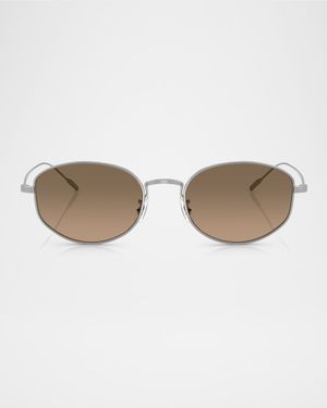 Titanium Oval Sunglasses