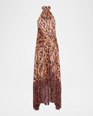Teresa Charming Paisley Fringe Maxi Dress