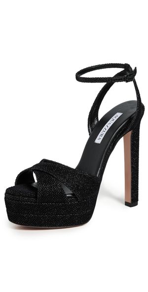 Aquazzura Divine Plateau Sandals 130mm Black 41