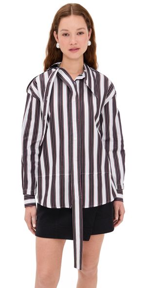 Meryll Rogge Deconstructed Shirt White/Black Multi L