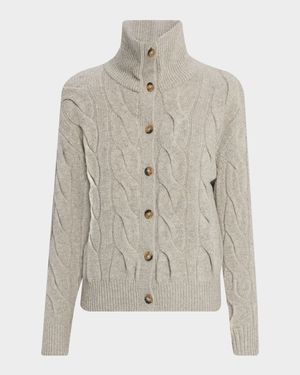 Wool & Cashmere Cable-Knit Cardigan