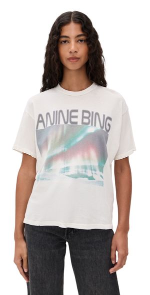 ANINE BING Cade Northern Lights Tee Off White M