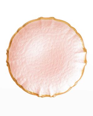 Baroque Glass Pink Salad Plate