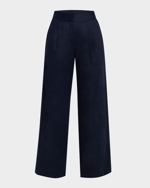 The Aster Lace-Trim Linen Pants