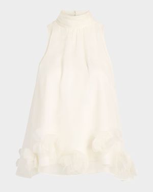 Deanna Floral High-Neck Top