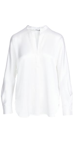 Vince Band Collar Blouse Optic White XXS
