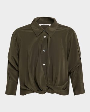 Leo Twist-Hem Cropped Top