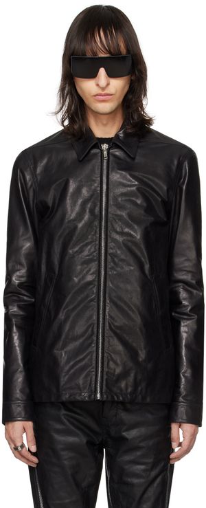 Rick Owens Blouson Brad noir en cuir