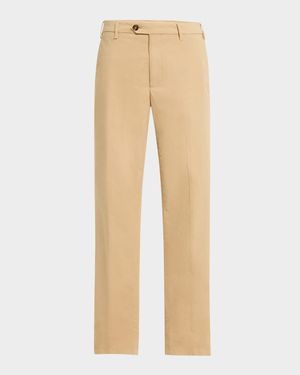 Men's Straight Fit Flat-Front Pants