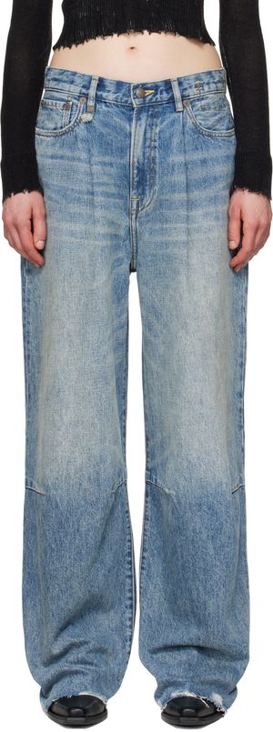 R13 Blue Wayne Articulated Knee Jeans
