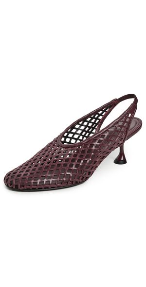 Proenza Schouler Tee Perforated Slingback Pumps In Nappa Currant 38