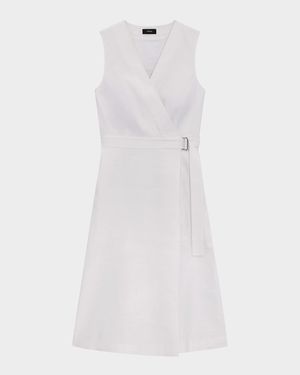 Sleeveless A-Line Wrap Dress