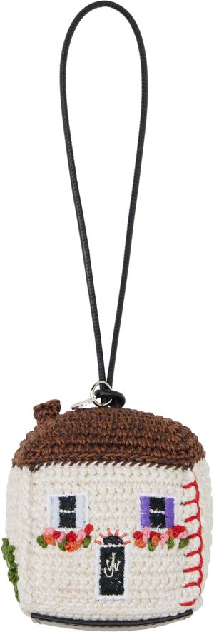 JW Anderson Brown & Off-White House Crochet Keychain