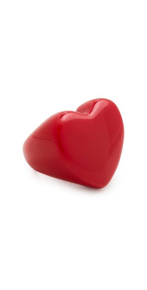 Clare V. Grande Heart Ring Poppy One Size