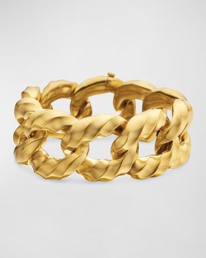 Cable Edge Curb Chain Bracelet in 18K Gold, 23mm