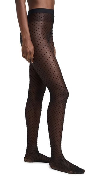 Wolford Satin Touch Dots Tights Black/Black XS
