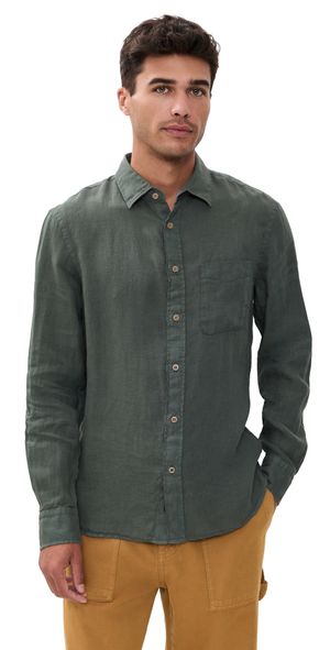 Faherty Laguna Linen Shirt Valley Sage XL