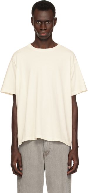 John Elliott T-shirt écourté Folsom blanc cassé