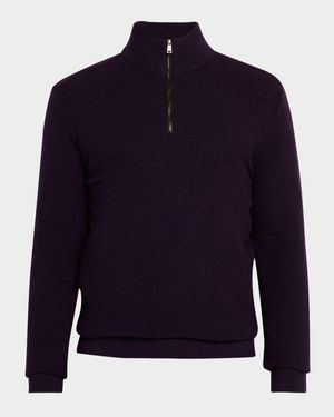 Men's Cashmere Birdseye Quarter-Zip Sweater