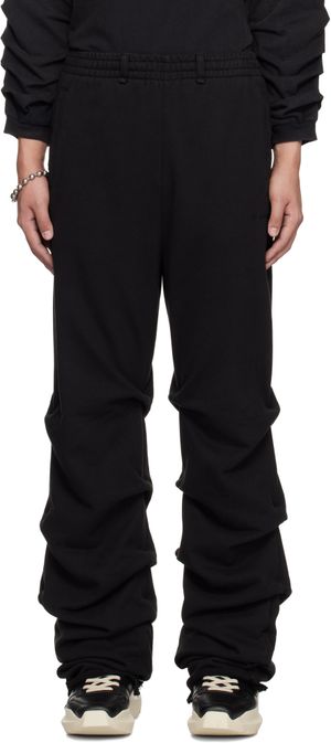 We11done Black Wrinkled Straight Jogger Sweatpants