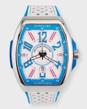 45mm Vanguard Racing Automatic White and Blue Accent Watch