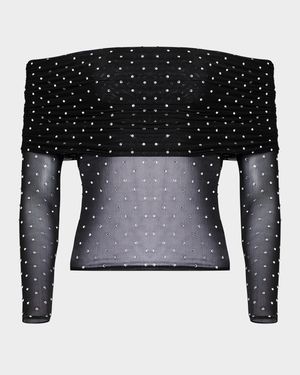 Oriana Off-The-Shoulder Mesh Top