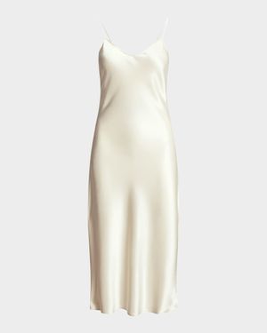 Satin Midi Slip Dress