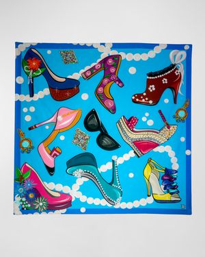 Fabulous in Heels Graphic-Print Scarf