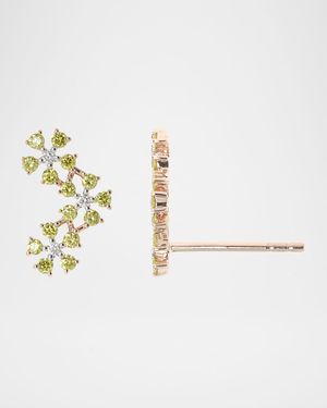 14k Rose Gold Diamond Daisy Climber Earring, Single, Left
