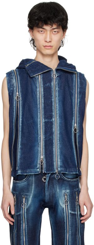 Charlie Constantinou Indigo Adjustable Fit Denim Vest