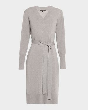 Russel Belted V-Neck Sweater Dress