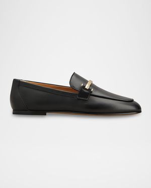 Leather Bar Detail Loafers
