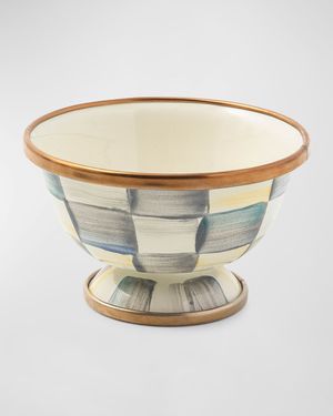 Sterling Check Enamel Little Sugar Bowl