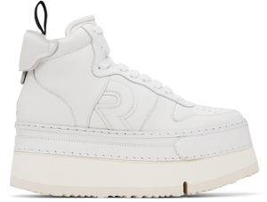 R13 White Riot Leather High Top Sneakers