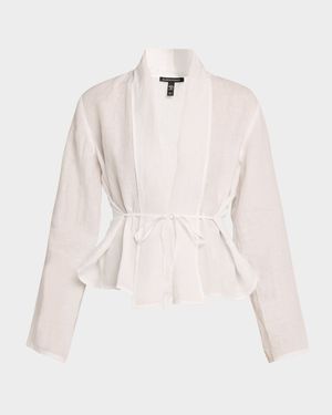 Shawl-Collar Lightweight Organic Linen Jacket