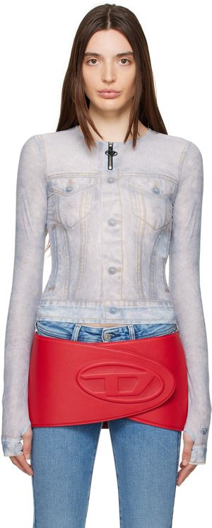 Diesel T-shirt à manches longues Clau bleu