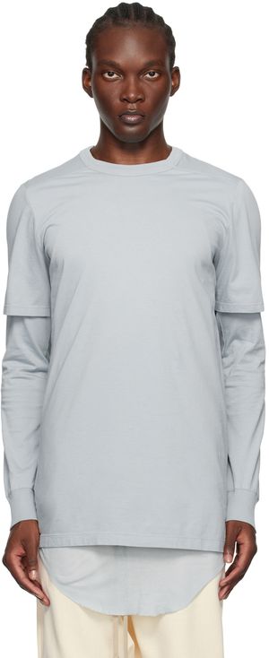 Rick Owens T-shirt bleu à couture horizontale aux épaules - Porterville