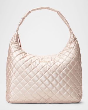 Metro Large Quilted Nylon Shoulder Bag