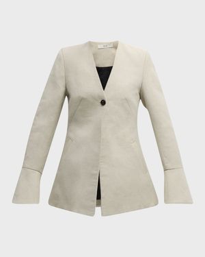 Flare-Cuff Single-Breasted Jacket